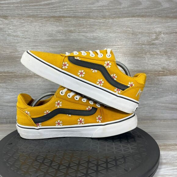 Vans Women's Ward Deluxe Floral Embroidery Golden Sneakers Size 7 - Picture 8 of 10